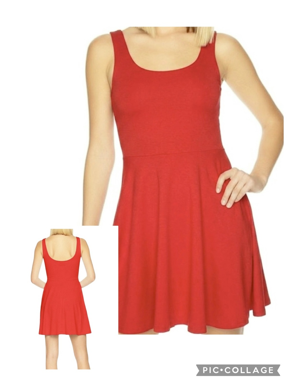 Susana Monaco Dress Scoop Back Fit & Flare Knit Mini Sleeveless Coral XS Party
